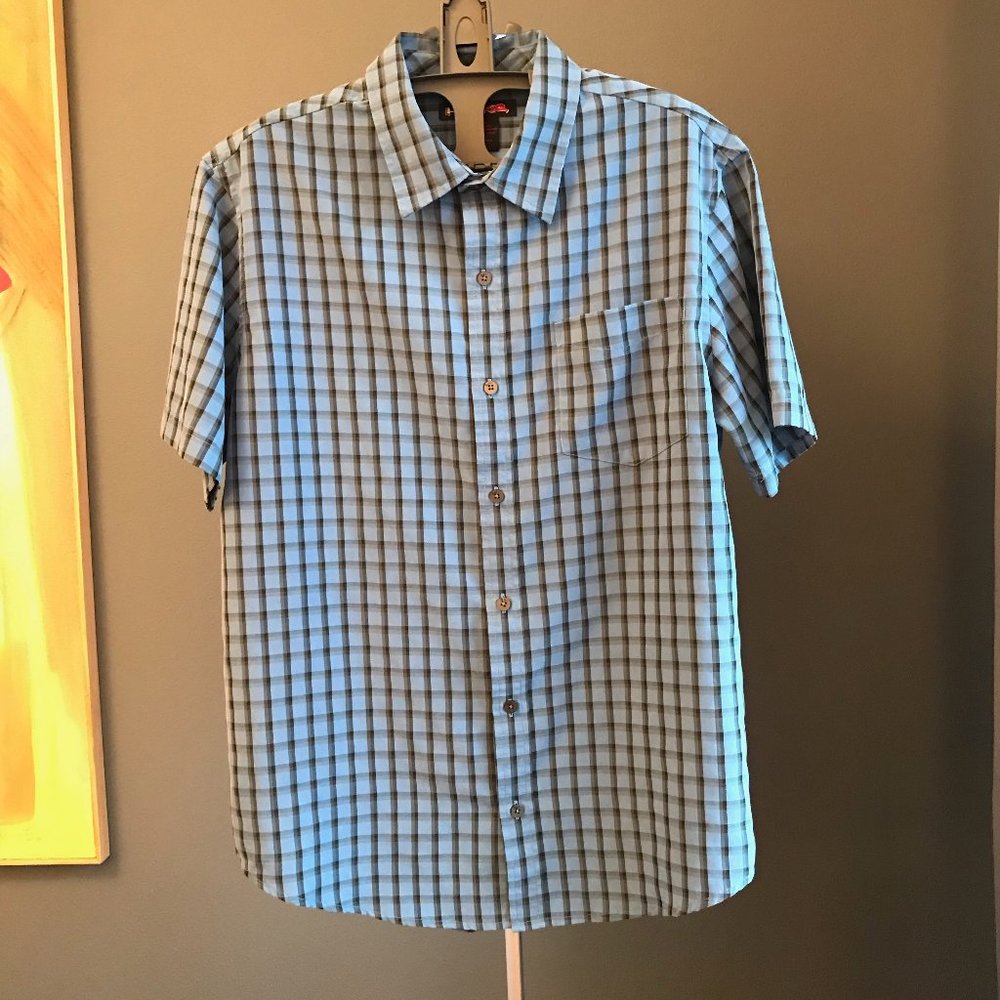 Hawk Men's Casual Short Sleeve Button Down Shirt